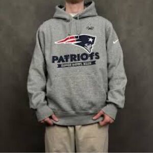 Nike New England Patriots XL  Gray Super Bowl Champion Hoodie Sweatshirt XLIX